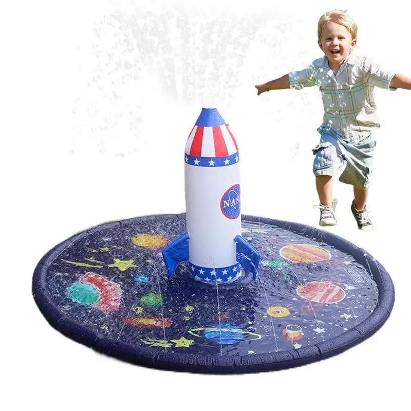 

Inflatable Splash Pad Inflatable Summer Outdoor Sprinkler Non-Slip Inflatable Outdoor Sprinkler Rocket Ship Kids Water Sprinkler