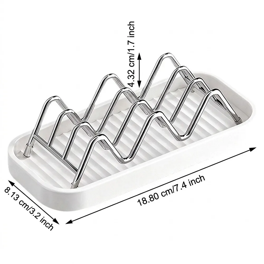 Stainless Steel Soap Holder for Bathroom - Space Saving Design with Efficient Drainage System 18.7 x 8.2 x 4.4 cm