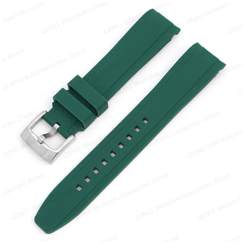 20mm 22mm Silicone Strap for Swatch Universal Curved End Arc Rubber Watch Band for Rolex Sport Waterproof Bracelet for Citizen