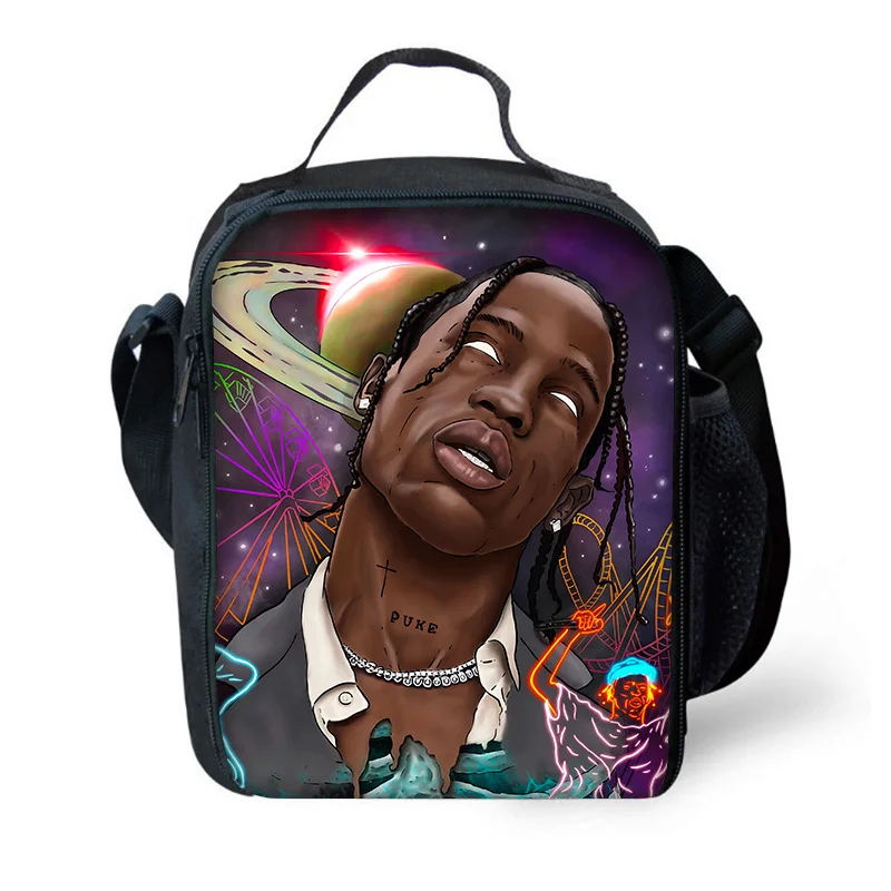 Rapper T-Travis S-Scott Child Insulated Large Capacity Bag for Boy Girl Student Outdoor Picnic Resuable Thermal Cooler Lunch Box