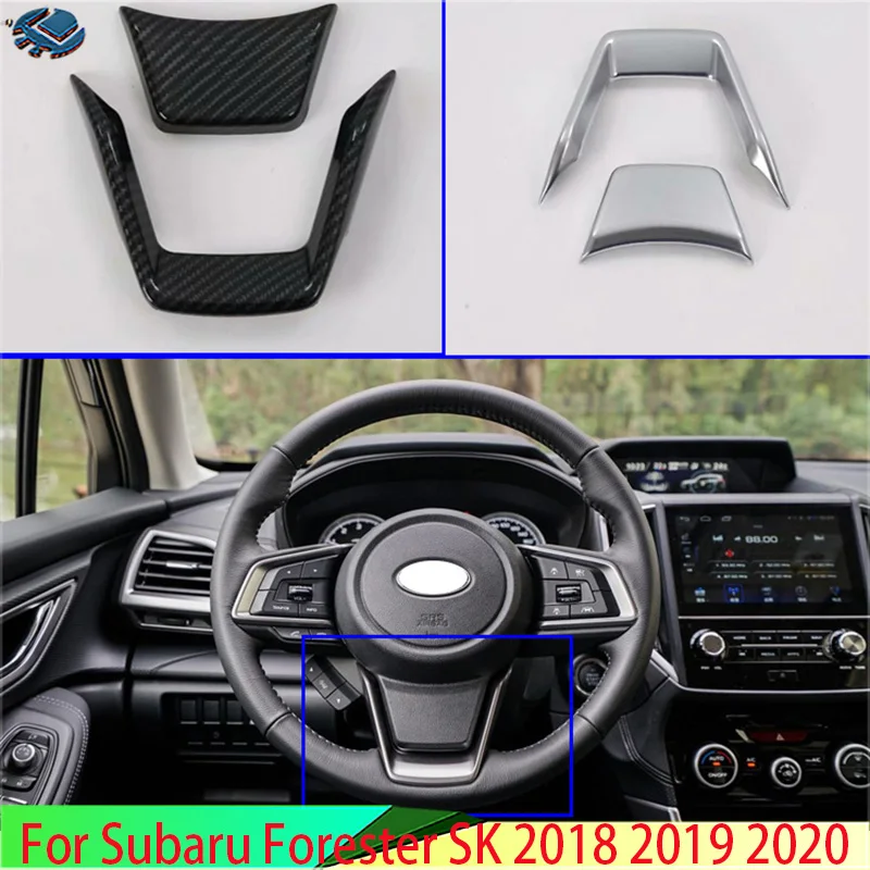 For Subaru Forester SK 2018-2024 Decorate Accessories ABS Steering Wheel Panel Cover Bezel Trim Insert Badge Molding Garnish