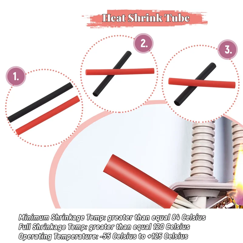 ABJA-127PCS 2:1 Heat Shrink Tubing Wire Cable Sleeving Wrap Electrical Connect Set