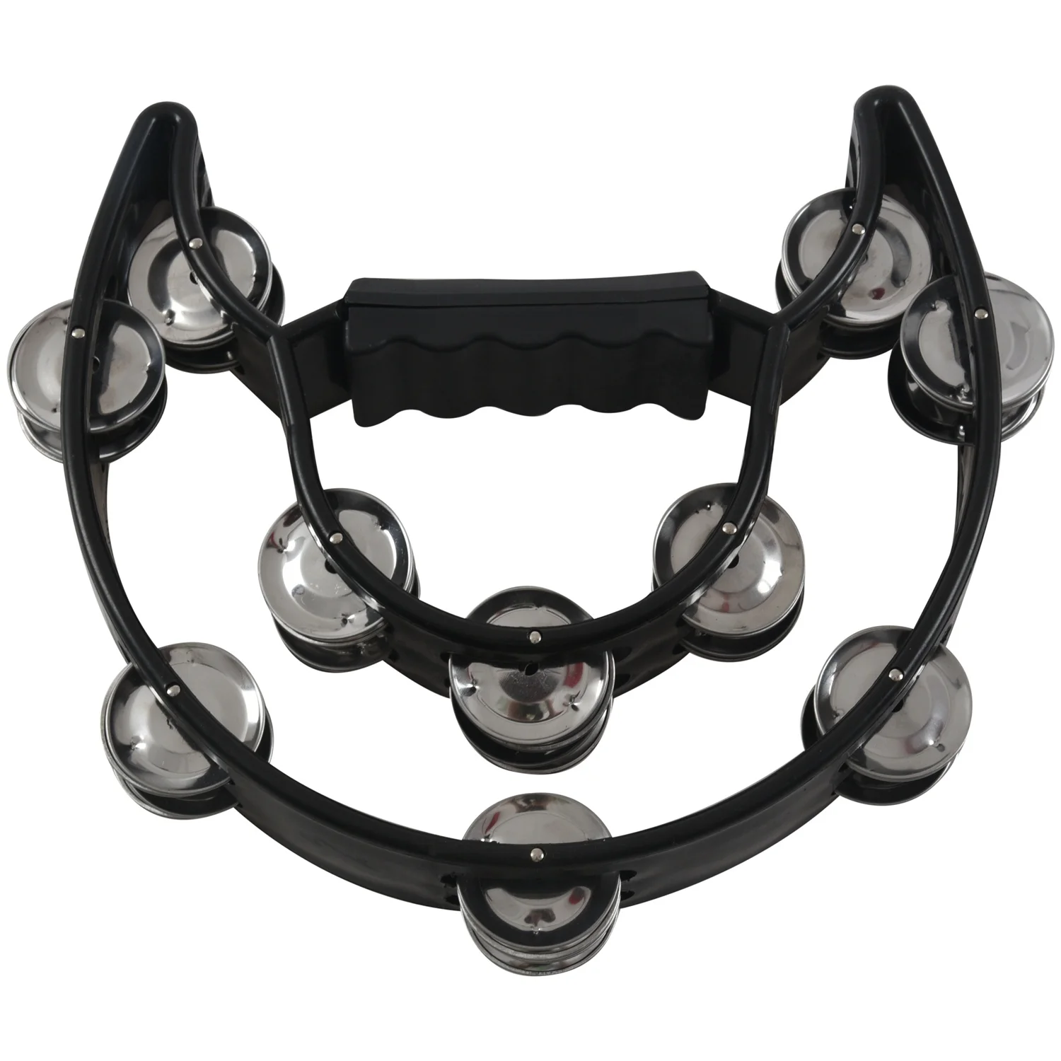 Compact Double Half Moon Music Tambourine Percussion Tamborine Drum Durable