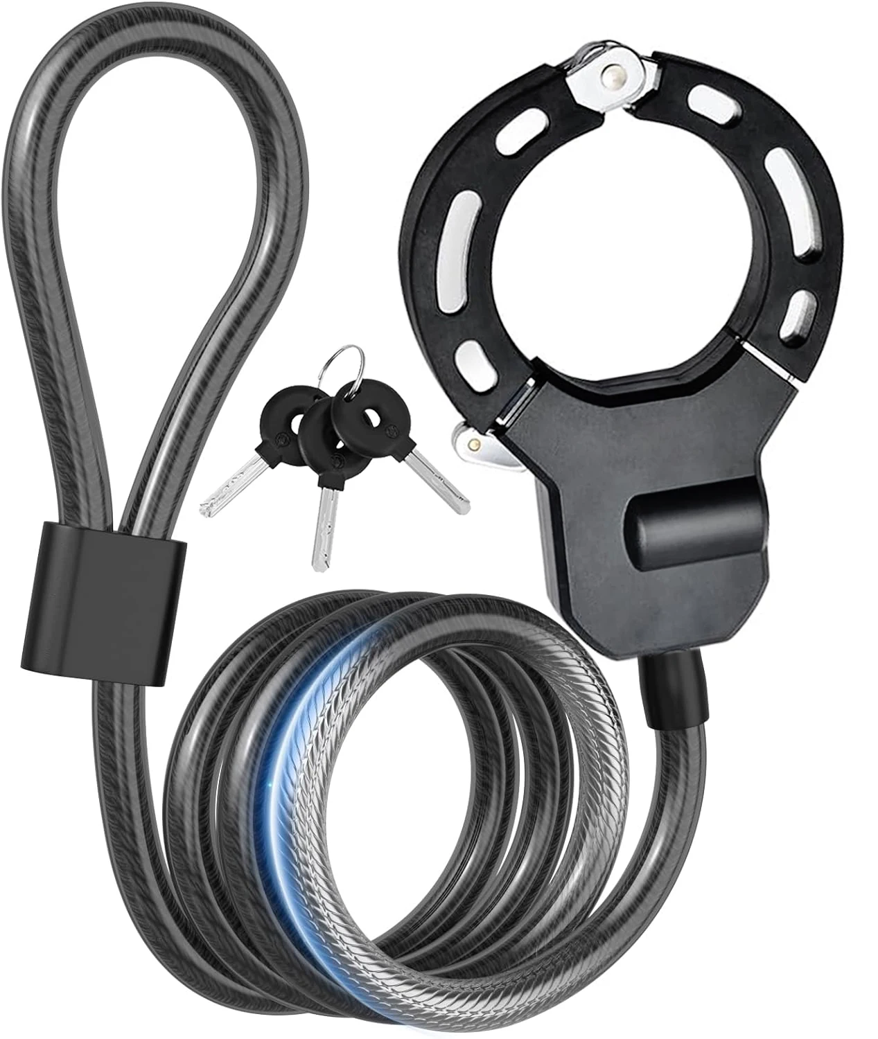 Steel Cable Single Handcuff Lock - Heavy Duty Security Restraints with Key