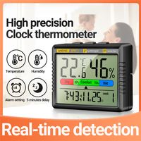 AP01 LCD Digital Thermometer and Hygrometer Handheld Multi-Scene Thermometer and Hygrometer Electronic Clock