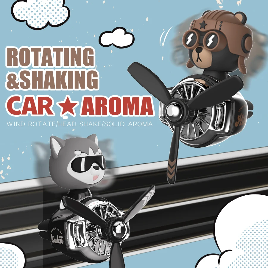 

2/17 refills fragrance diffuser headshake pilot car air fresheners vent ornament perfume accessories decoration rotate plane men