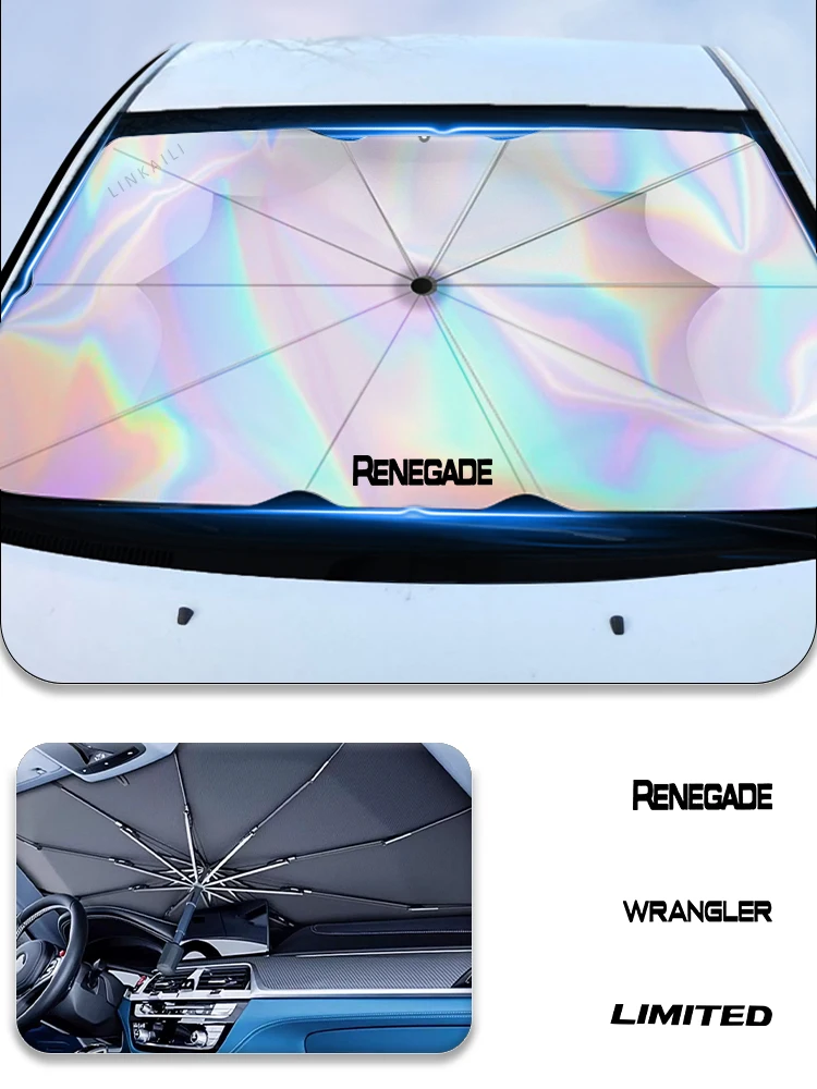 Adatto per Jeep Wrangler Cherokee Compass LIMITED Renegade car laser parasole schermo anteriore isolato parasole accessori per auto