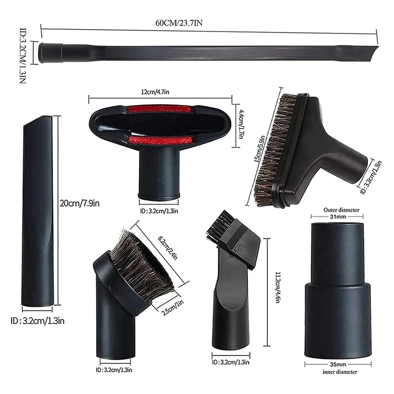 Набор инструментов для пылесоса, комплект из 7 щеток для замены универсальных аксессуаров для пылесоса, аксессуары для пылесоса