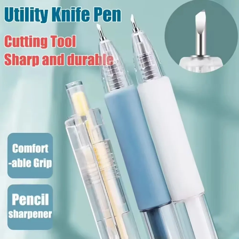 2/4 قطعة لون عشوائي المهنية الفن القلم سكّين متعدّد الاستخدامات الة قطع الورق ملصقات سكرابوكينغ قطع أداة اكسبرس صندوق القاطع المدرسة