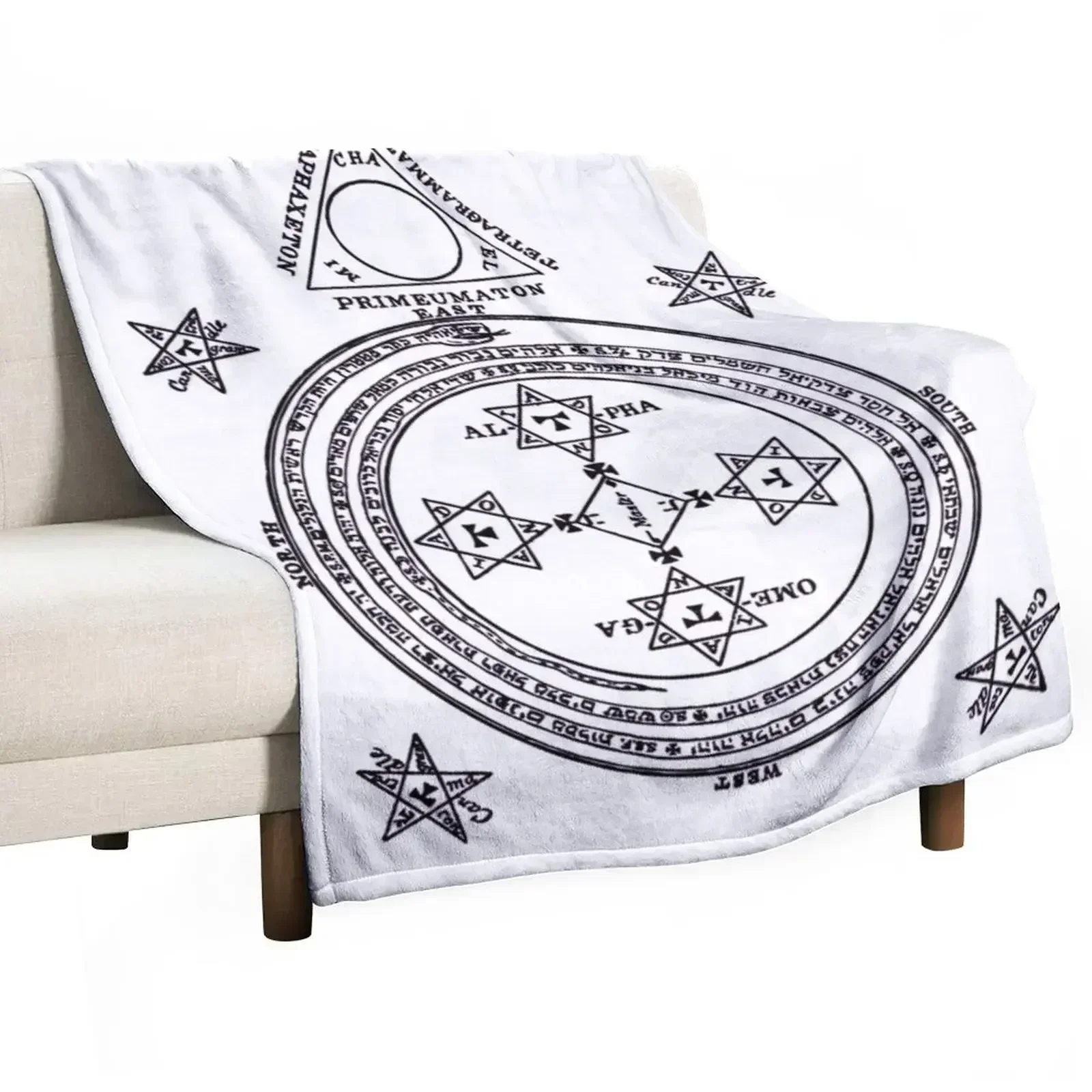 

Solomon Circle Goetia Black n White Throw Blanket Extra Large Throw Shaggy bed plaid Quilt Blankets