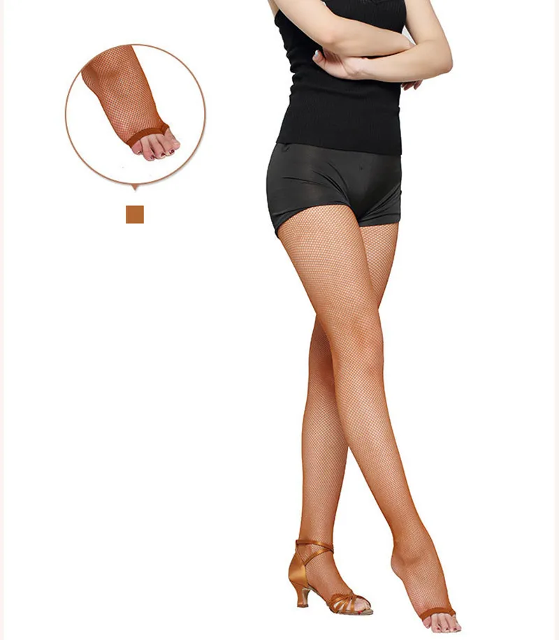 Mode Professionelle Frauen Latin Dance Strumpfhosen Sexy Fishnet Strumpfhosen Latin Dance Elastische Dünne OpenToe Net Strumpfhosen Oberschenkel Strümpfe – Detail 14