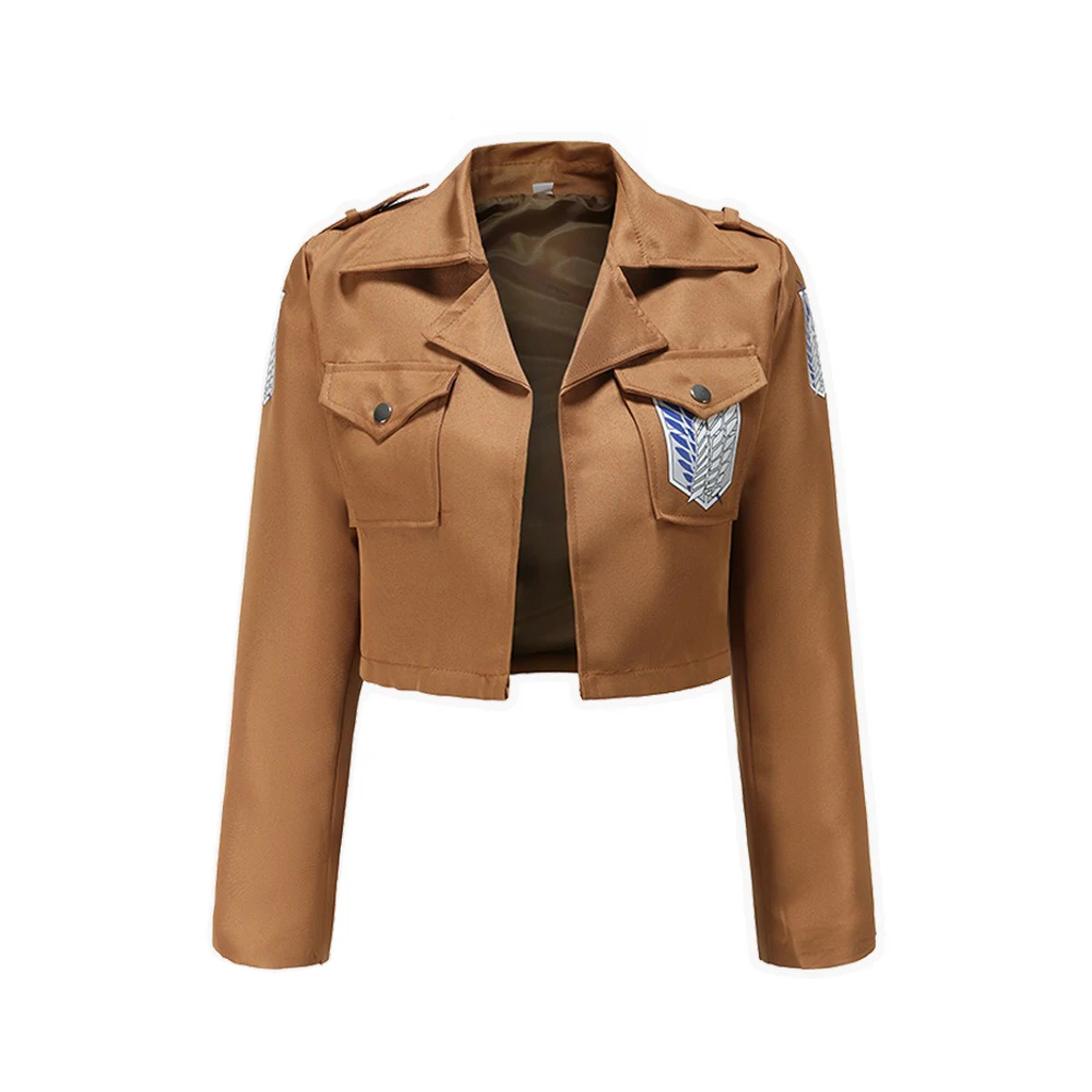 Anime Attack on Titan Cosplay Costume Survey Corps Wings of Freedom Jacket Mikasa Ackerman Short Coat Men Women Halloween Outfit