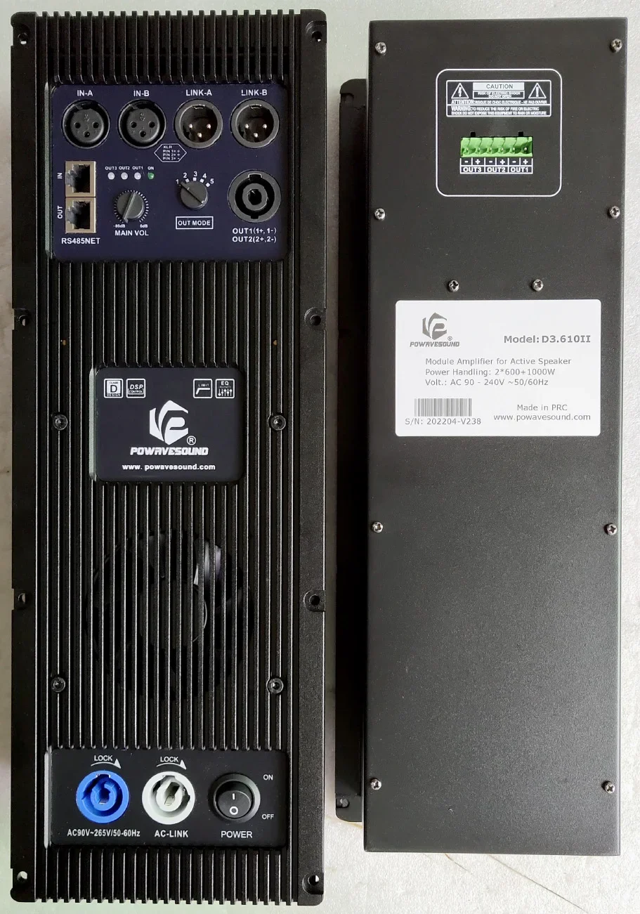 Professional Active Line Array Speaker Amplifier Board 2CH 3-way Bi-amp Output d Class Amplifier PFC Technology and DSP Inside