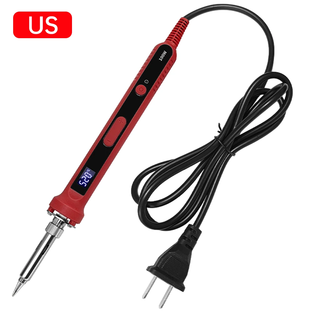 100W Soldering Iron Digital Temp Adjustment Automatic Internal Thermal Ceramic Heating Electronic Welding Repair Tool