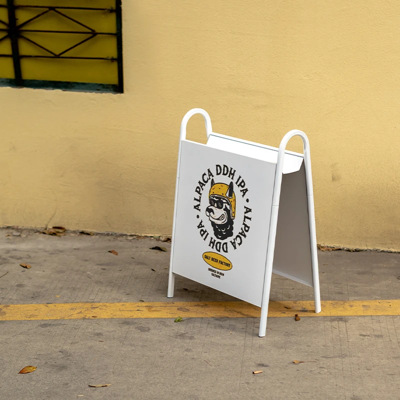 Tanda Panduan Iklan Stand Display Stand Lantai Dua Sisi Luar Ruangan Toko Roti