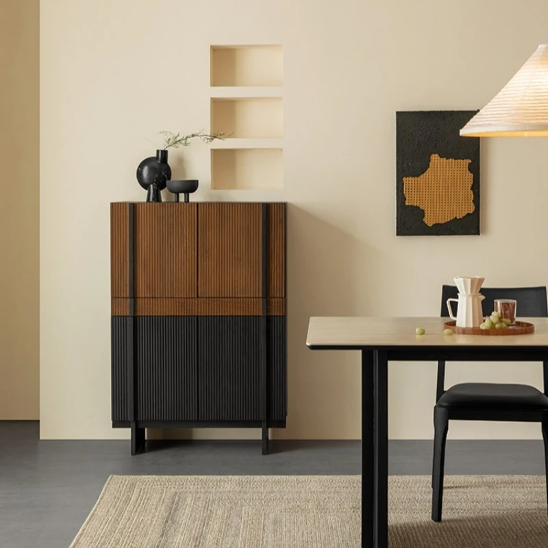 

Sideboard: Modern and simple solid wood teak chest of drawers, bedroom living room, wall storage sideboard