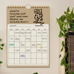 1 Copy of the 2025 Profanity Motivational Wall Calendar, a Monthly Plan to Support Mental Health, with Humorous Language