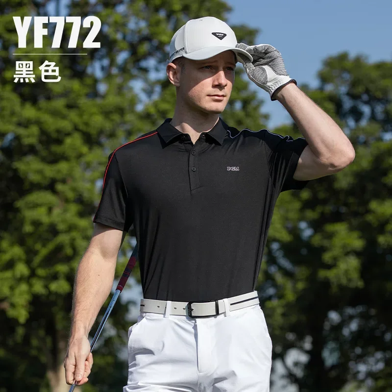 

PGM Одежда для гольфа, мужская футболка с короткими рукавами, весна 2027, летняя дышащая быстросохнущая одежда, рубашка поло