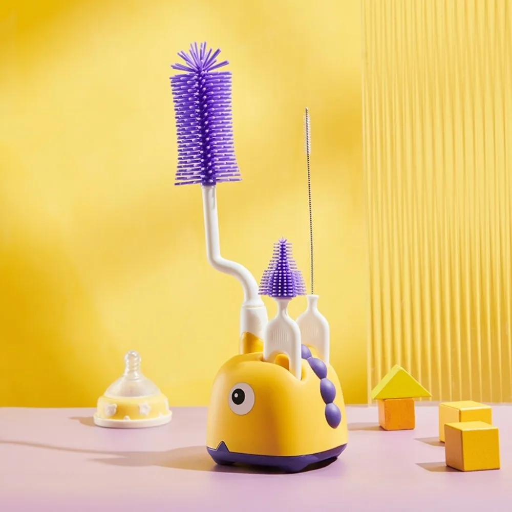 

Silicone Bottle Cleaning Brush Long Handle Multi-functional Pacifier Straw Scrubber 360 Degree Rotation Straw Cleaning Brush