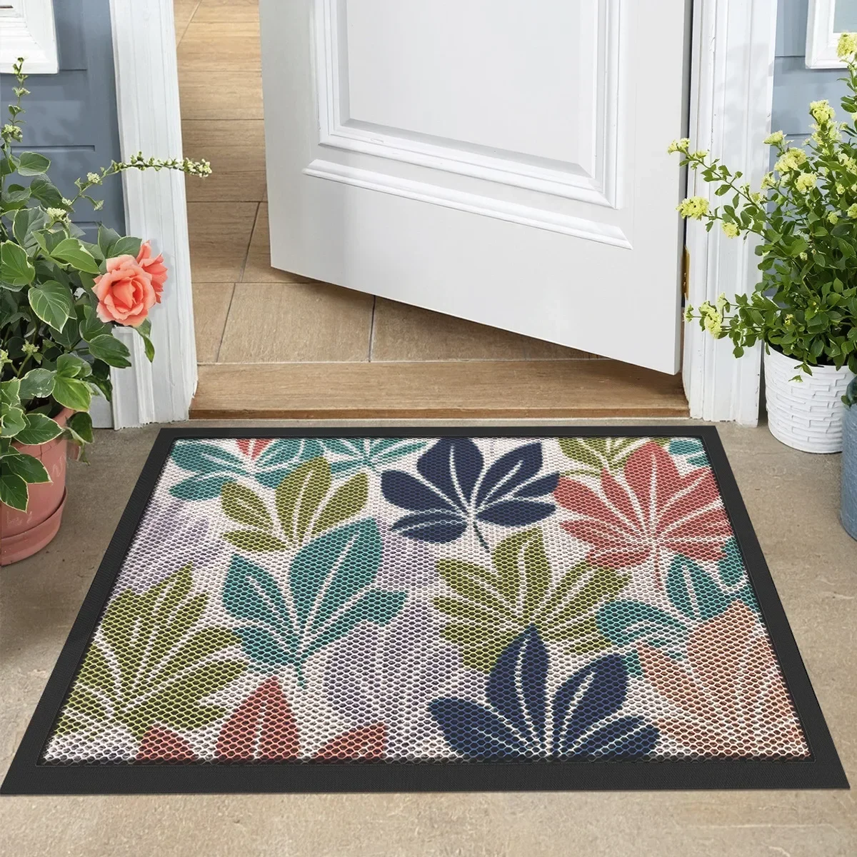 TPE Elastic Nylon Coil Doormat Scraping Sand Dust Removal Foot Pad Outside Entrance Door Mat Rubber Anti-slip Floor Mats