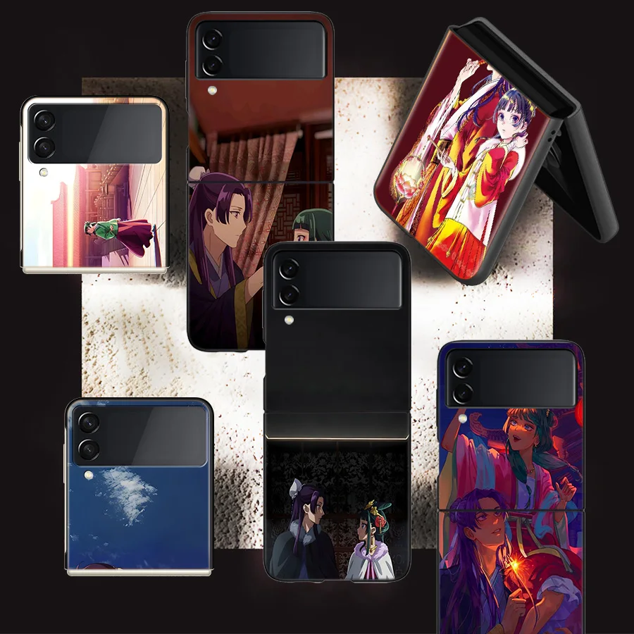 The Apothecary Diaries Phone For Samsung Galaxy Z Flip 5 4 3 5G Case Luxury Cover Z Flip 6 5G Black Cases Shell PC Fundas Shockp