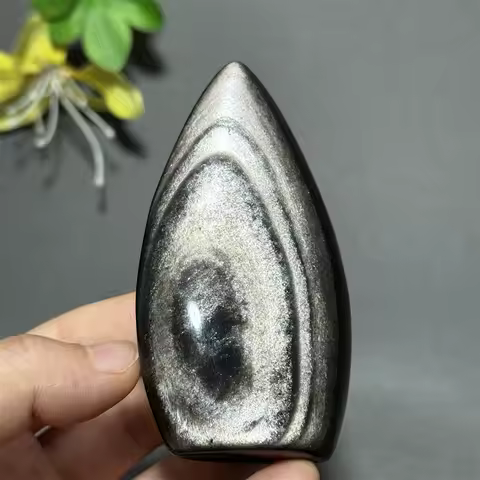 Natural Silver Obsidian Free Form Torch Mineral Quartz Healing Meditation Witchcraft Altar Energy Home Decoration Lucky Gift