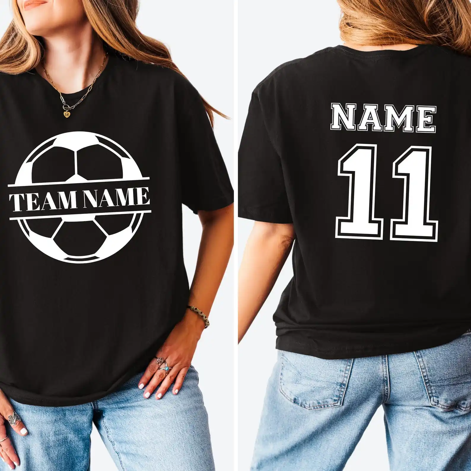

Custom World Soccer Game Fans Cheering Shirt Unisex Design Team Name Front Name Number Back Football Graphic Shirts Sport Tee