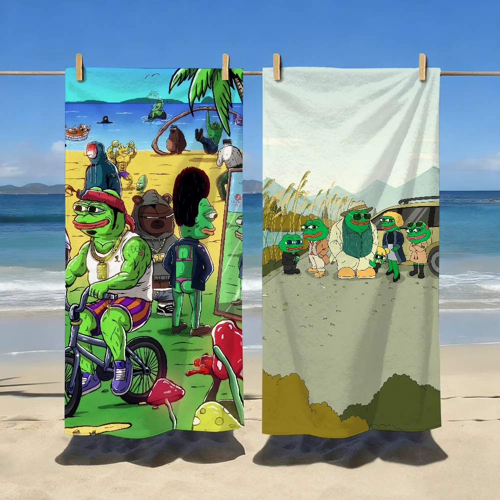 Funny P-Pepe the F-Frog Cool Towel Soft Pool Gift For Travel Gym Shower Camping Quick Dry Sports Large Beach Towels