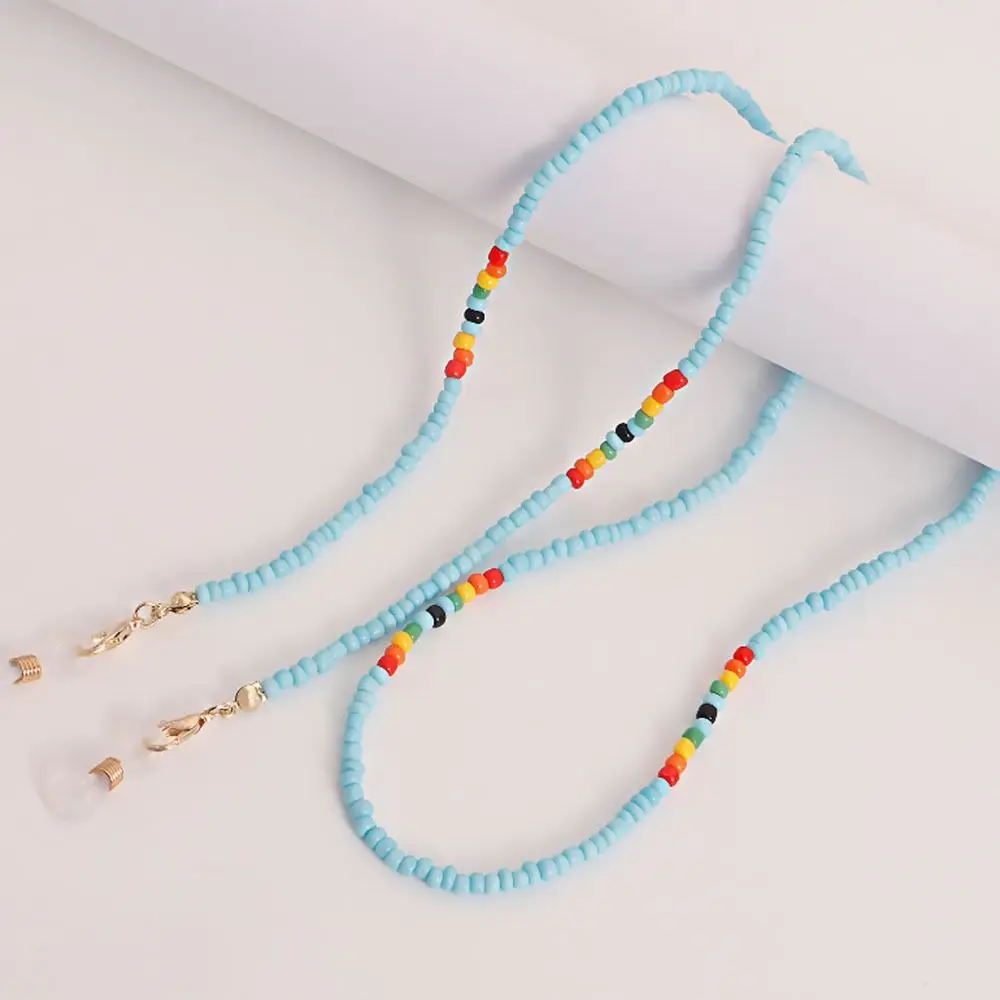 Colorful Rice Beads Eyeglass Chains Delicate Antiskid Sunglasses Masking Chains Glasses Pendant Trendy Glasses Hanging Chain