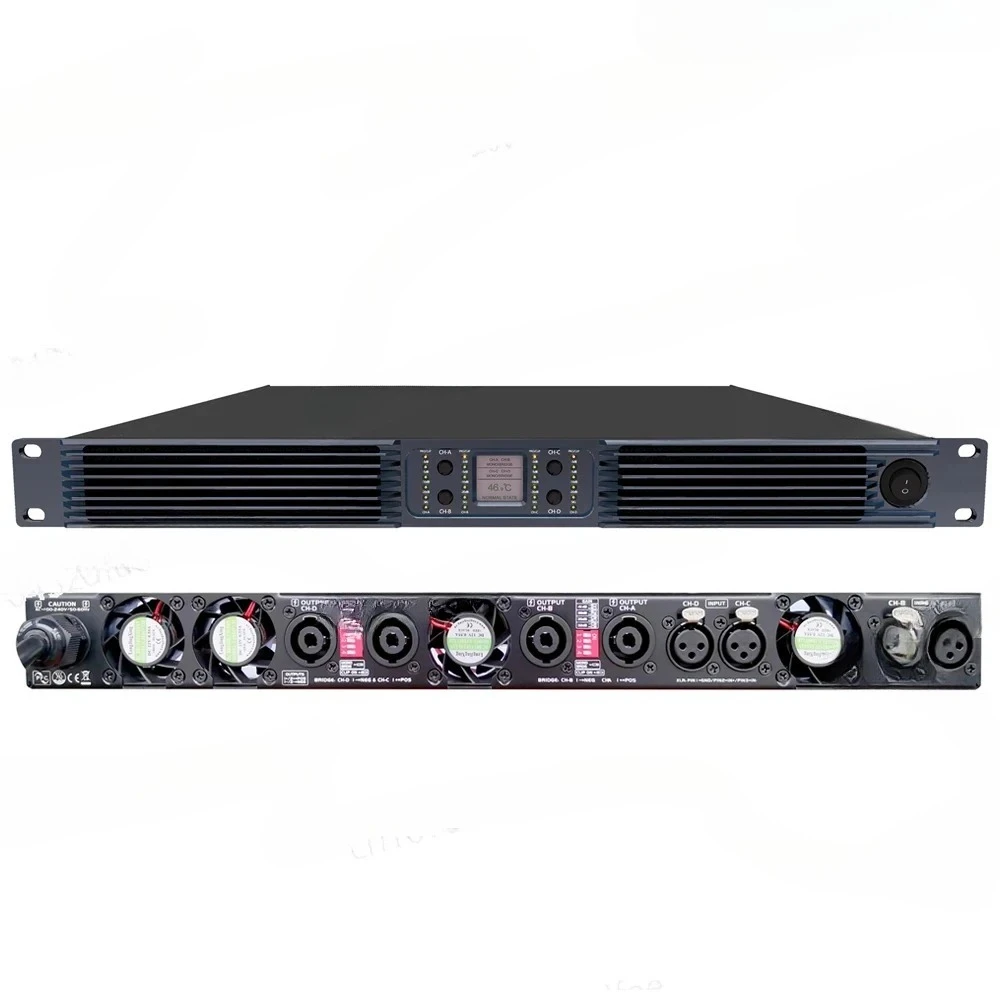 Class D 4 Channels 1U Digital Power Amplifiers 10000 Watt With PFC Professional Audio Amplifier for Subwoofer Line Array Speaker