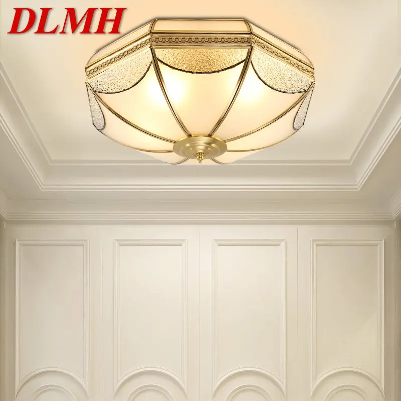 

DLMH Nordic Light Luxury Brass Ceiling Lamp Modern Vintage Creative LED Hanging Fixtures Decor For Home Living Bedroom