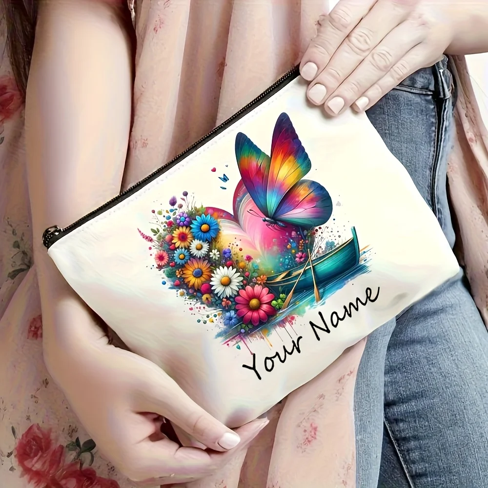 Custom Name Makeup Bag Mother Daughter Best Friend Teacher Graduation Wedding Holiday Gift Toiletry Pouch Personalized Bag