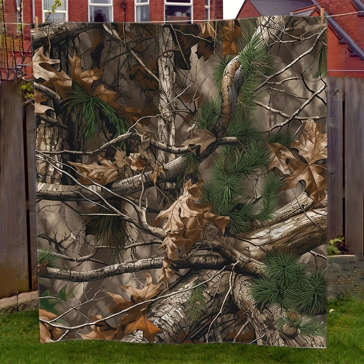 Cozy Autumn Forest Blanket Throw Woodland Nature Leaves Pine Branches Fall Rustic Decorative Home Decor Gift