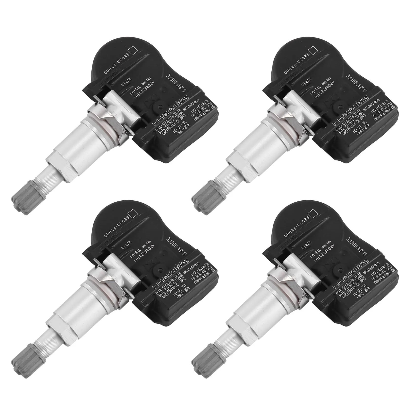 Set of 4 Tire Pressure Sensor TPMS 52933-F2000 for Hyundai Elantra Kona