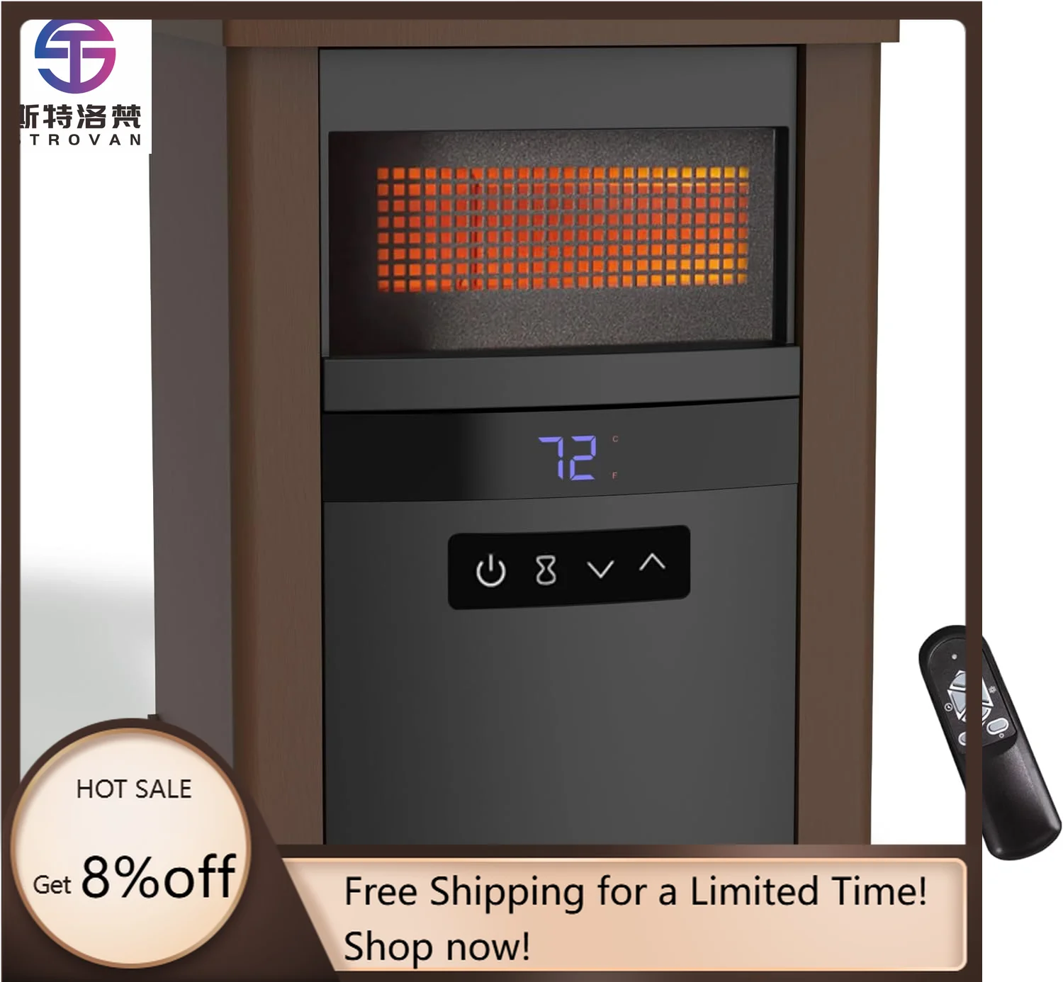 

STLF Over Heat Safety Protection Electric Portable Indoor Living Room Bedroom Air Space Infrared Quartz Cabinet Heater