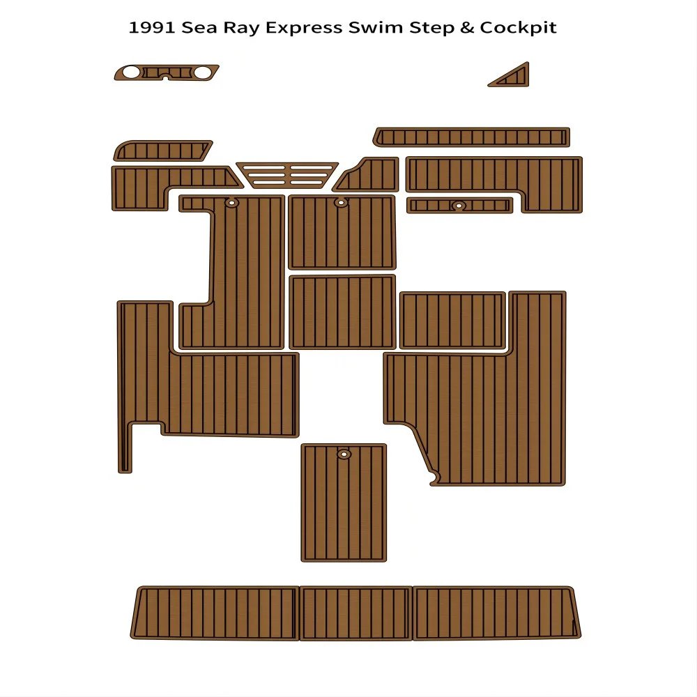 

1991 Sea Ray Express Swim Platform Cockpit Pad Boat EVA Foam Teak Deck Floor Mat Backing Self Adhesive SeaDek Gatorstep Style