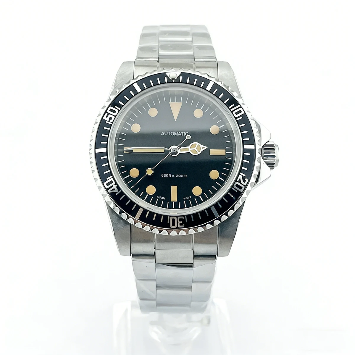 Image of 39mm NH35 Taucheruhr Retro-Uhr Leuchtende Saphirglas Edelstahlgehäuse Nylon-Uhrenarmband Automatische Milsub Vintage-Uhr