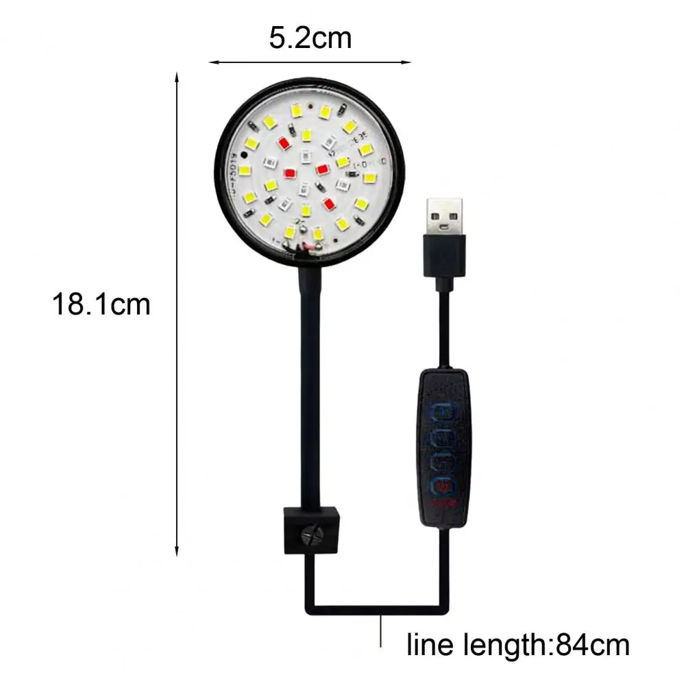 5 Вт/7 Вт, USB-лампа для фотографий, полный спектр, водонепроницаемое декоративное освещение для морских водорослей, регулируемый на 360 градусов резервуар для черепахи