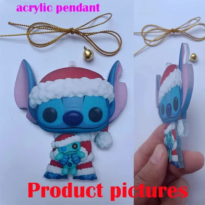 Disney ação anime figura princesa bonecas pingente enfeites de natal árvore de natal plana pendurado decora presentes navidad artesanato brinquedos