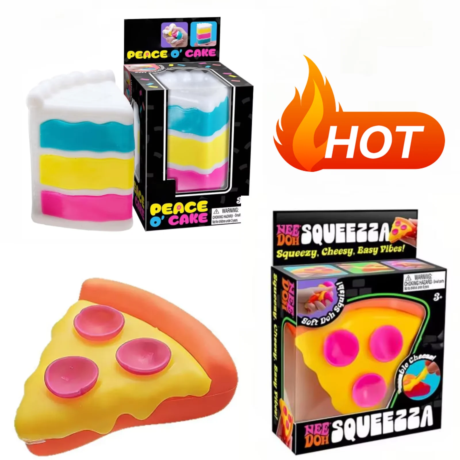 

Needoh Peace O’ Cake Multi-Color Sensory Toy for Kids Nee Doh Cake