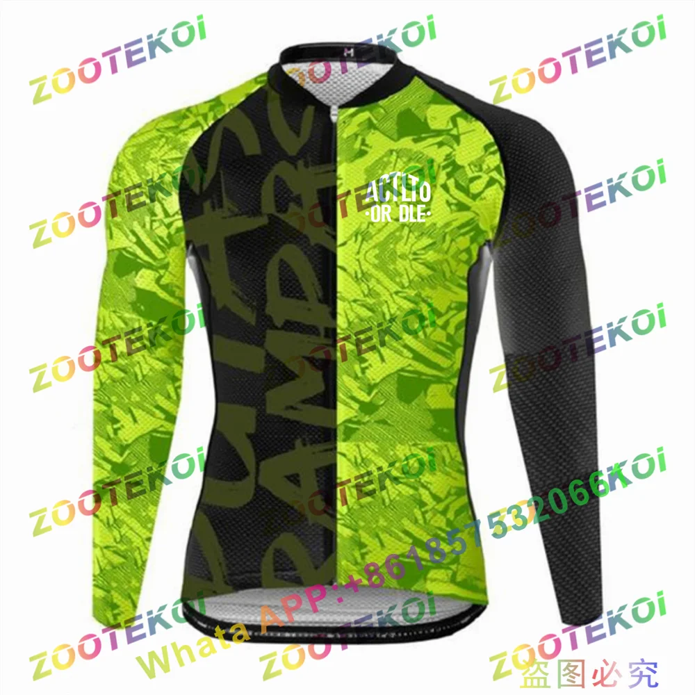 ACTLTO OR DLE – maillot de cyclisme thermique pour homme, ensemble de vêtements de plein air, de vtt, Ropa Ciclismo, pantalon à bretelles, collection hiver