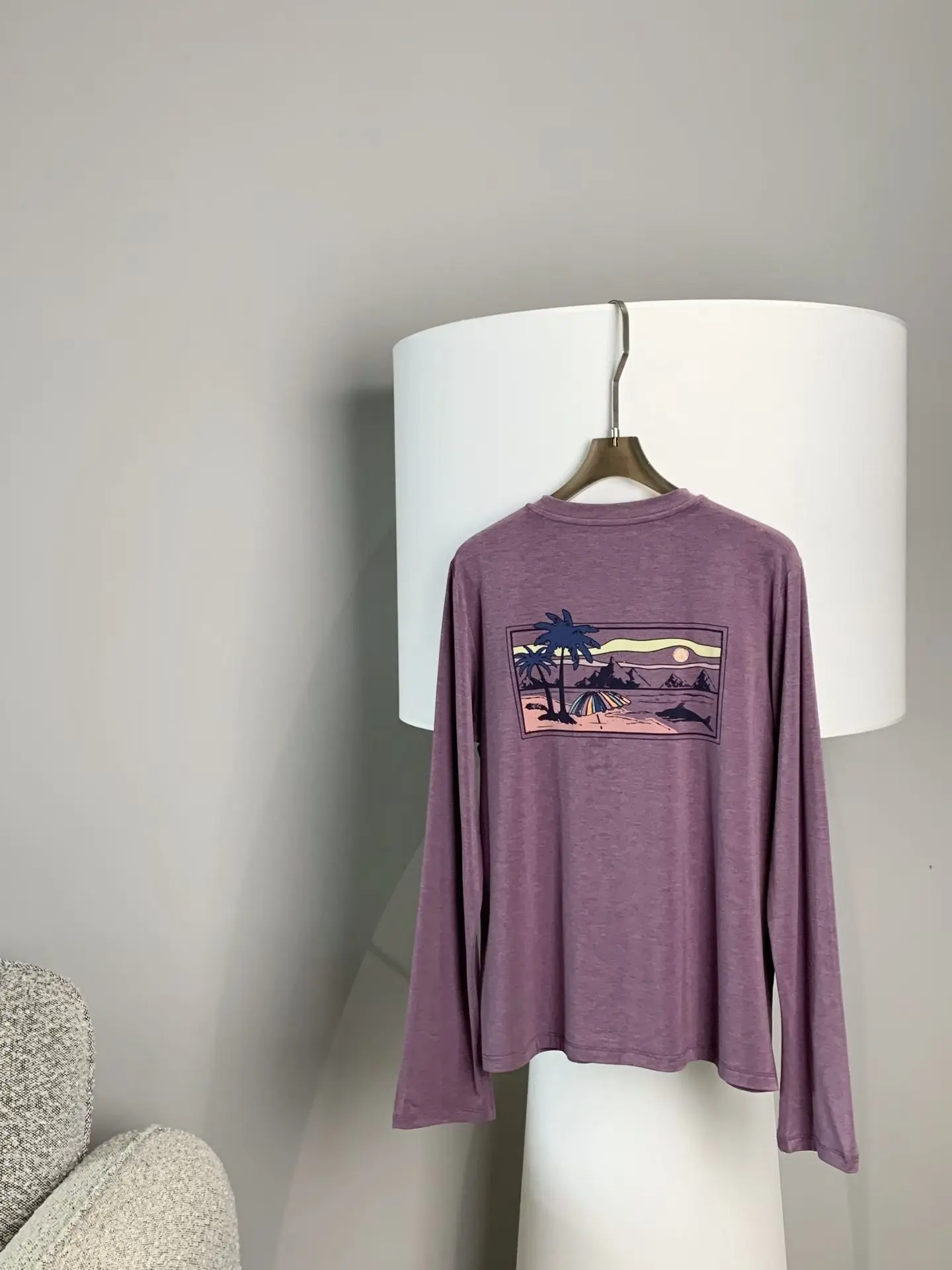 Outdoor Couple Style Long Sleeve T-Shirt Moisture Wicking Quick Dry Cool Feeling Breathable Casual Top for Hiking And Camping