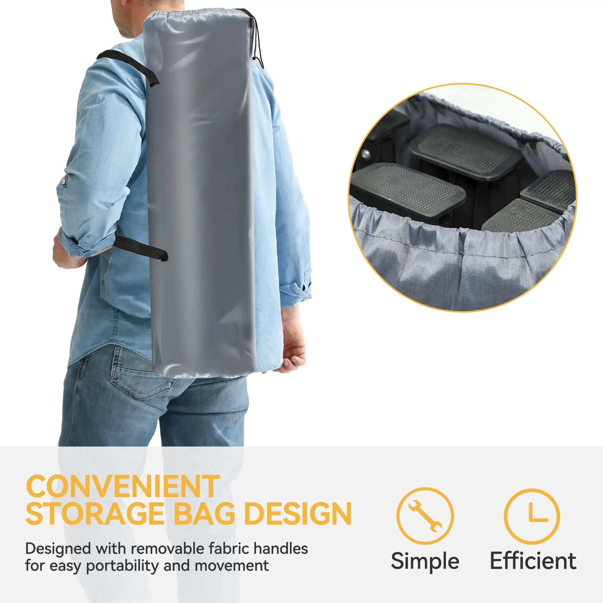 

Uforic Folding Camping Cot with Mattress & Carry Bag, 575 lb Capacity, 1200D Oxford, Navy Blue