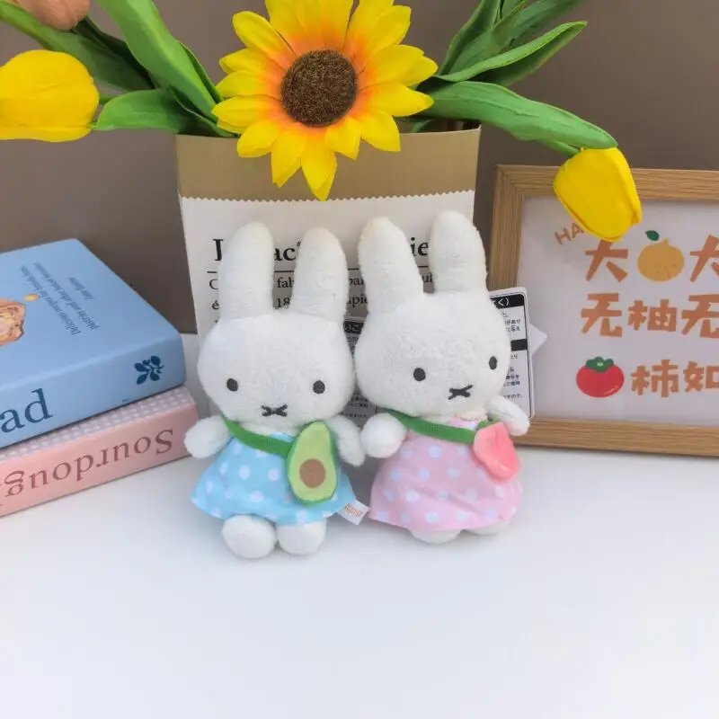 Kawaii Cartoon Miffy Rabbit Plush Toys Keychain Creative Peripheral Backpack Pendant Soft Stuffed Doll Friend Birthday Gift