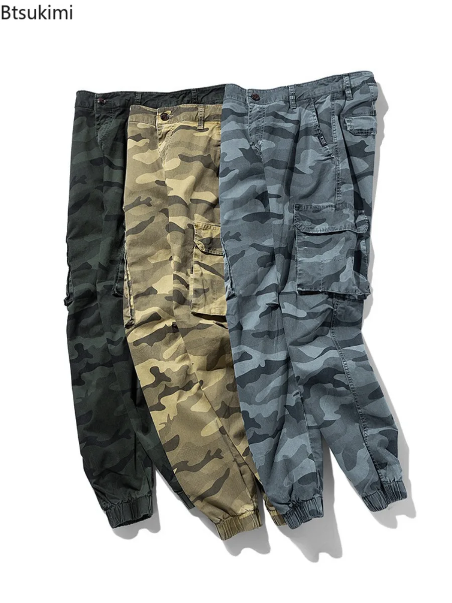 2025 New Men's Camouflage Cargo Pants Vintage Loose Casual Pants Men Outdoor Tactical Tranning Trousers Joggers Pants Streetwear