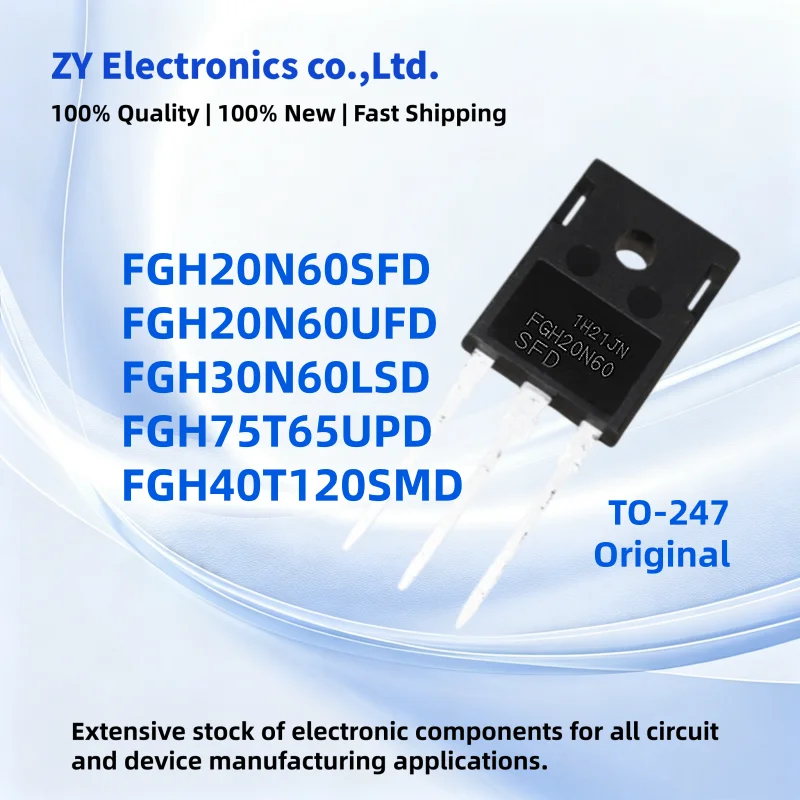 5PCS New Original FGH20N60SFD FGH20N60UFD  FGH30N60LSD FGH75T65UPD FGH40T120SMD TO-247 Transistor