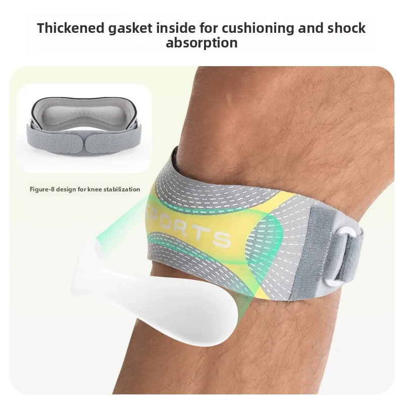 Men Women Basketball Compression Patella Strap Adjustable Thickened Knee Pads Support for Riding Fitness Meniscus Protection