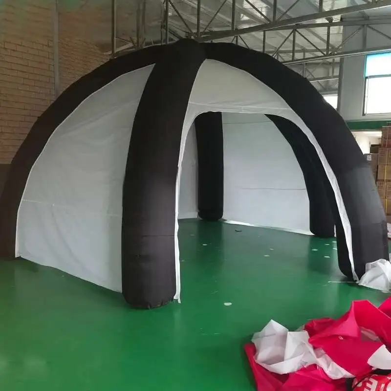 6M 8M 10M Portable Lightweight Black Iatable Spider Tent With Side Panels Promotional Dome Shelter For Event