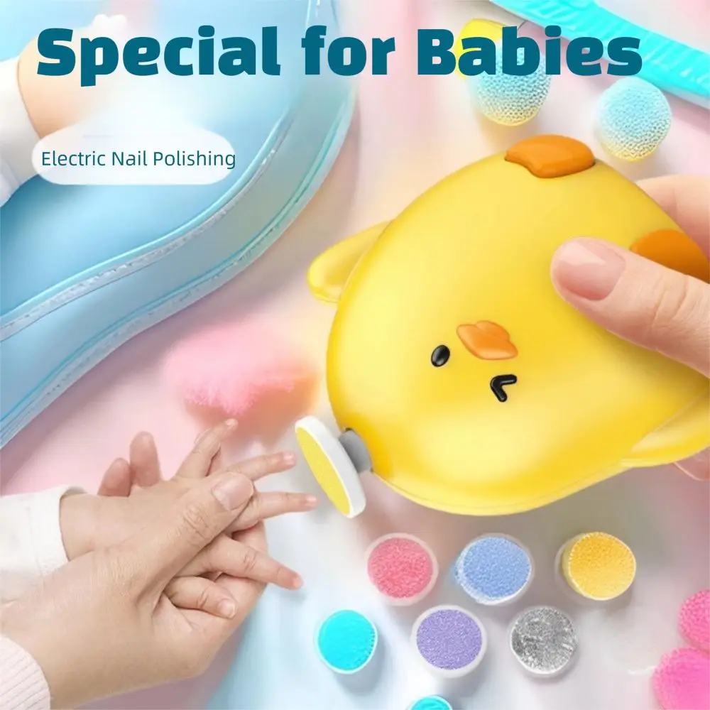 Tagliaunghie elettrico per bambini a forma di pollo, funzionamento silenzioso, smerigliatrice per unghie per bambini, tagliaunghie elettrico anti-serraggio senza BPA
