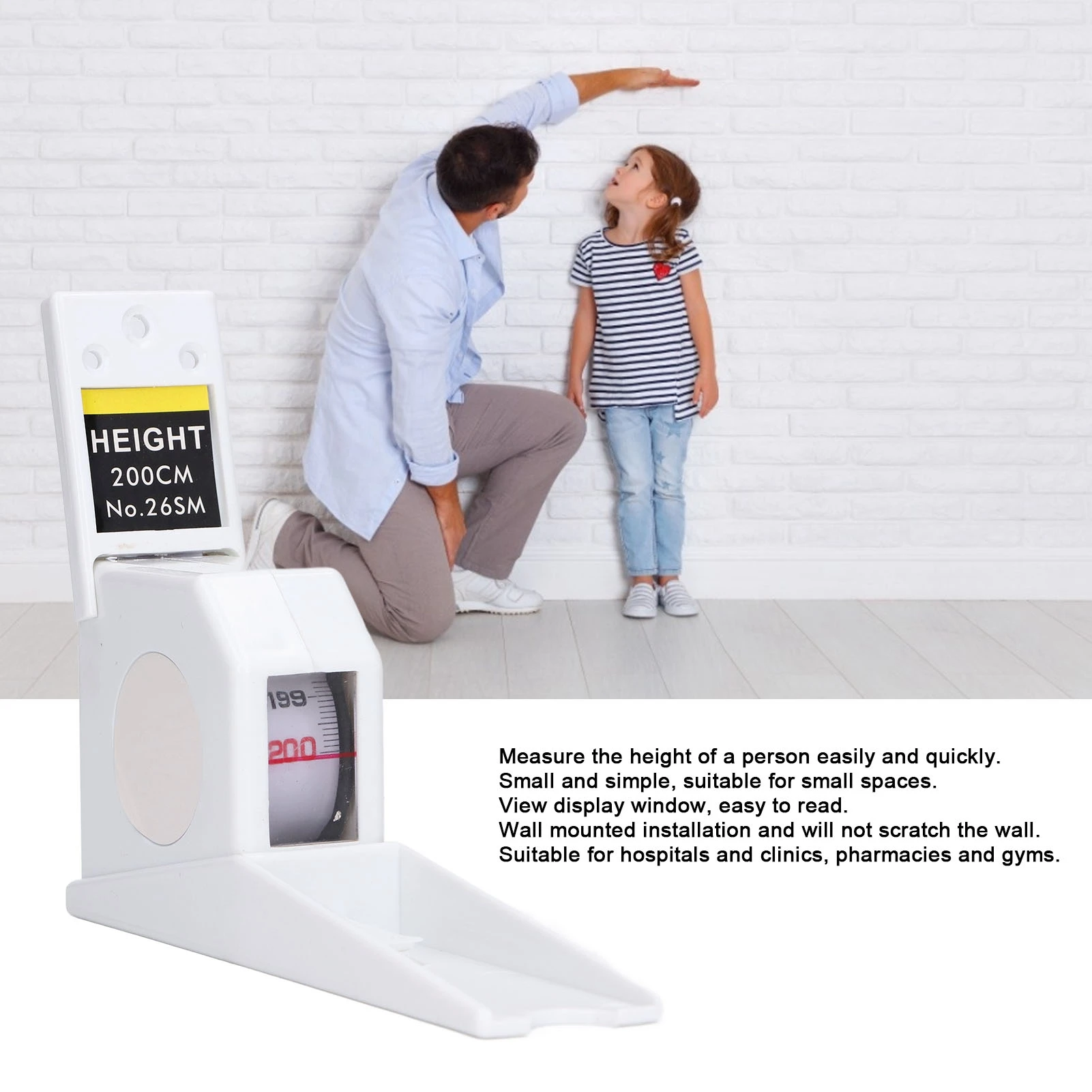200cm Height Meter Measuring Height Ruler Design View Display Window Portable Home Use Wall Mounted Retractable Tape Measure